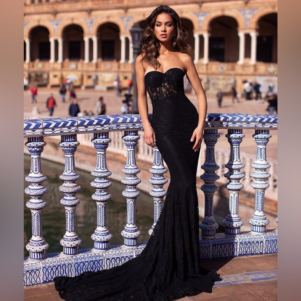 Alamour The Label Black Lace Prom Dress